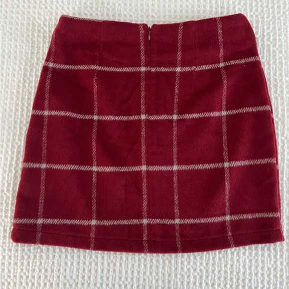 Lulu’s Spence Wine Red Plaid Mini Skirt - Picture 4 of 7